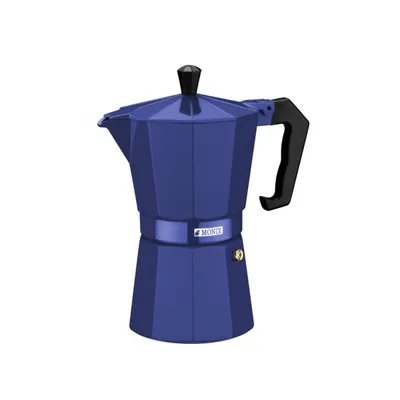 Produktbild von MONIX Cobalto | Italienische Kaffeemaschine, 6 Tassen, Kobaltfarbe, Aluminium, 10 cm