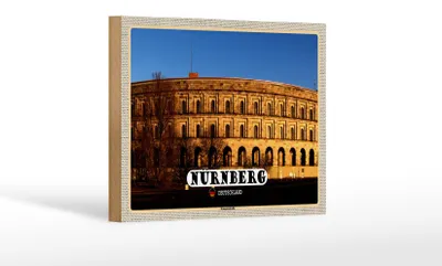 Produktbild von Holzschild Städte Nürnberg Kongresshalle Baustill 18x12 cm Dekoration