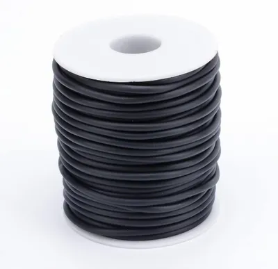 Image de Tuyau en caoutchouc gainé de PVC - Pour la fabrication de bijoux et travaux manuels - 15 mètres - Noir