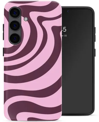 Productafbeelding van Selencia Vivid Backcover met MagSafe voor de Samsung Galaxy S24 - Wavy Swirl Pink Plum