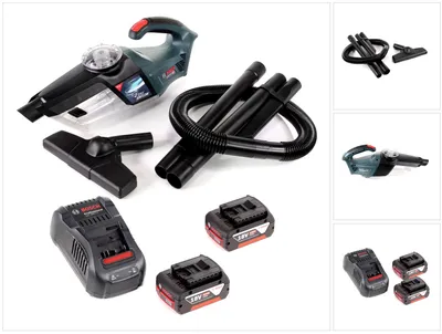 Produktbild von Bosch GAS 18V-1 Professional Li-Ion Akku Staubsauger Hand Sauger + 2x GBA 4,0 Ah Akku + GAL 1880 CV Ladegerät