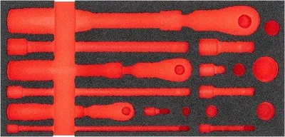 Image de Insert en mousse pour organisateur d'outils - Ajustement précis - 393 x 188 x 35 mm - Rouge