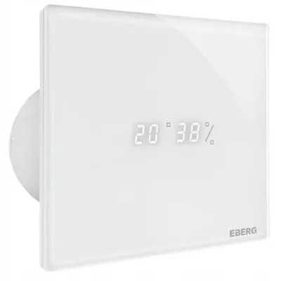 Zdjęcie produktu dla EBERG ENSO 100 W Wentylator Łazienkowy 100 mm Higrostat Timer LED Biały