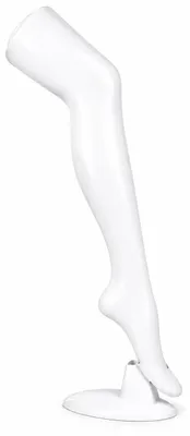 Produktbild von Strumpfbein für die Präsentation von Strümpfen und Socken, Dekobein - Weiblich, 74 cm Dekofuß mit Ständer, Schaufensterpuppe - Bein mit lebensechten Form, Sockenbein - Farbe Weiß