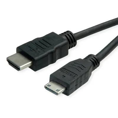 Obrázok produktu pre ROLINE GREEN Vysokorýchlostný kábel HDMI s Ethernetom, HDMI ST - Mini HDMI ST, 2 m