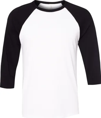 Immagine prodotto di T-shirt baseball uomo Canvas, manica 3/4 BC1332 (XS) (bianco/nero)