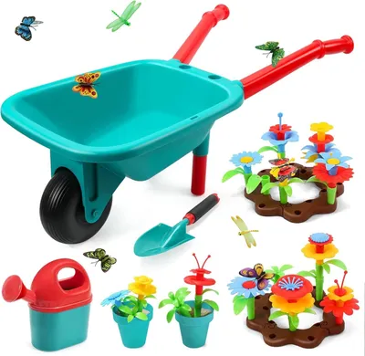 Immagine prodotto di Solidchoice - Set da giardino ideale per bambini, completo di carriola e attrezzi