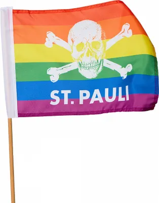 Produktbild von St. Pauli - Totenkopf Regenbogen Fahne klein bunt, 30 x 40 cm