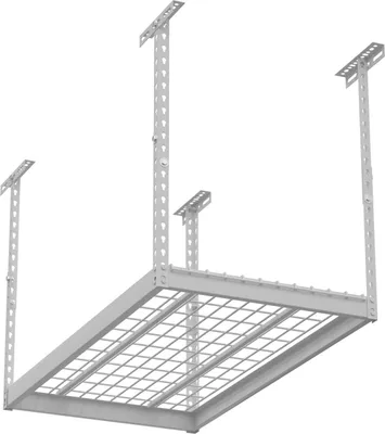 Produktbild von Domax Home Metall Garagen Deckenregal mit Gitterboden - PGF 2 - Weiß, 60x120 cm