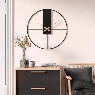 Produktbild von Große Stille Wanduhr 70 cm in Vintage-Stil für Wohnzimmer und Büro