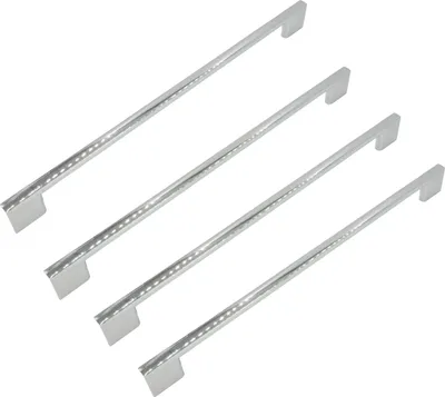 Obrázek produktu pro Elegantní stříbrná nábytková úchytka 256 mm z hliníku - Klasická úchytka pro renovaci kuchyně a nábytku v sadě 4 kusů se sadou šroubů