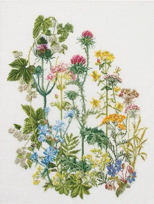 Produktbild von Thea Gouverneur Kreuzstich-Set „Herb Panel Evenweave“, 35 x 46 cm