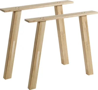 Produktbild von WOOOD Tablo Tischbein aus Eichenholz, 2er Set, A-Form, Braun