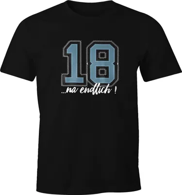 Produktbild von Herren T-Shirt Geburtstag endlich 18 College Look Fun-Shirt Geschenk Moonworks® S