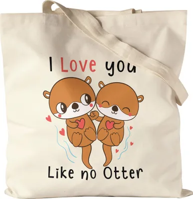 Produktbild von I Love You Like No Otter Stoffbeutel Jutebeutel Canvas Liebling Lieblingsmensch Verliebt Verliebte Herzen Geborgenheit