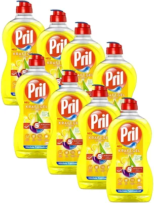 Produktbild von Pril 5 Plus Kraftgel Zitrone Handgeschirrspülmittel 8x450 ml Spülmittel