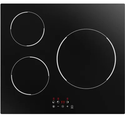 Immagine prodotto di Piano cottura a induzione da incasso, 60 cm - 3 zone di cottura - Potenza 5600 W - VetroVetroceramica
