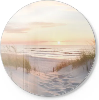 Produktbild von DEQORI Schneidebrett Glas Ø 30 cm 'Abendruhe am Strand' Schneideplatte Servierplatte groß