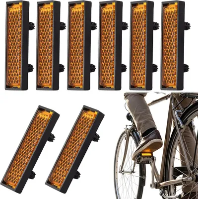 Produktbild von 8er-Pack Fahrradpedalreflektoren, Sicherheitslichter für Fahrräder für den Nachtverkehr