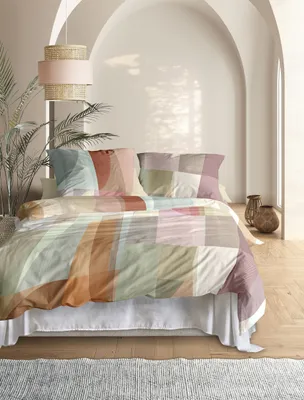 Produktbild von Irisette Mako-Satin Bettwäsche-Garnitur Wave 8592 Farbe multi Größe 135x200+80x80