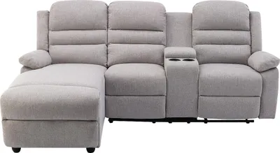 Produktbild von Linkes Ecksofa mit Relaxfunktion in beigem Stoff MACEDONIA
