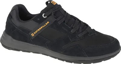 Produktbild von Caterpillar Quest Runner P110713 Herren Sneaker Schwarz Größe 46 – Leder-Schnürschuhe mit Wildleder, Meshfutter und robuster Gummisohle für Freizeit
