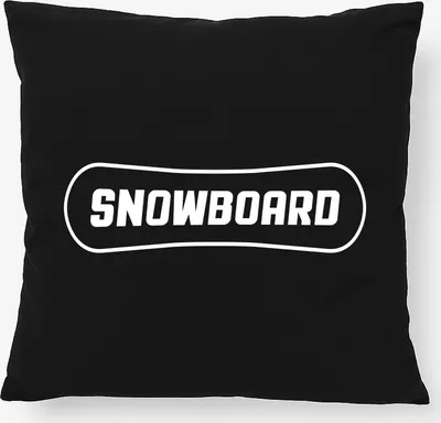 Produktbild von Huuraa Kissen Snowbord Schriftzug 40x40cm mit Füllung Black Baumwolle Dekokissen Geschenkidee