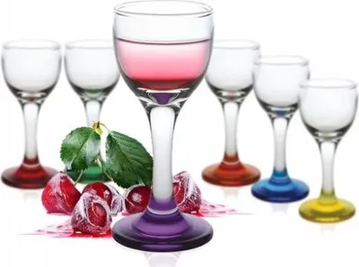 Produktbild von 6 bunte Likörgläser Schnapsgläser Tequilagläser Schnaps Shots Stamper Aperitif