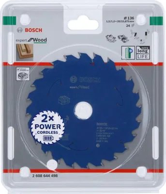 Image de Lame de scie circulaire pour scies sans fil Expert for Wood, 136 x 1,5/1 x 20, 24 dents
