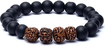 Produktbild von Armband Rudraksha / Schwarzer Onyx – Packung mit 2 Stück – 10 mm