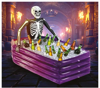 Immagine prodotto di Scheletro Fest Deco bara gonfiabile Cooler Halloween Prop Party Deco con fattore spaventoso, Colore: Viola