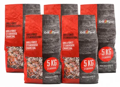 Produktbild von Grillfürst Steakhouse Kohle / Restaurant Holzkohle 25kg - aus ökologisch wertvoller Produktion - 100% Eindringerbusch aus Namibia