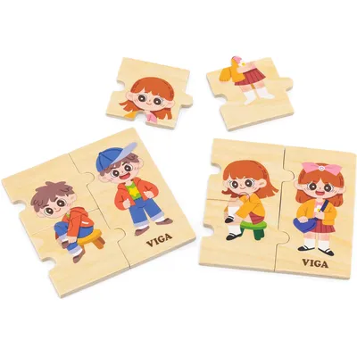 Image de VIGA Puzzle éducatif en bois Puzzles pour enfants pour se déguiser