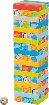 Zdjęcie produktu dla Drewniana wieża Jenga ze zwierzętami Goki