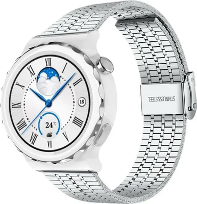 Produktbild von Strap-it Stahlarmband - Kompatibel mit Huawei Watch GT 3Armband 42mmHochwertiger EdelstahlHuawei watch strap Armband mit klappschließe für 20mmArmband Silber