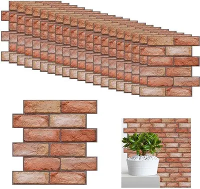 Produktbild von PVC-Wandbekleidung 30x30 cm, 3D Steenlook, wasserdicht, selbstklebend, für Schlafzimmer, Küchen und Türen