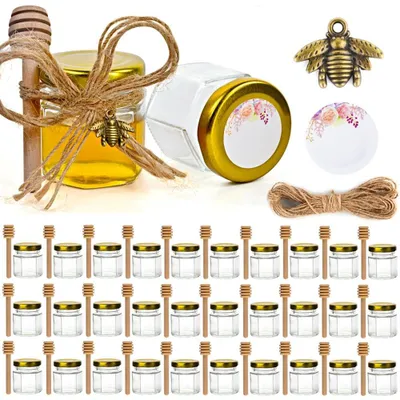 Produktbild von Set mit 30 Mini-Glasbehältern mit Deckel und Löffel