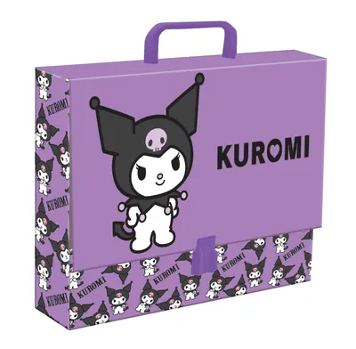 Imagen del producto de Carpeta con asa, tamaño A4, 9 cm, diseño KUROMI, color violeta, marca Majewski
