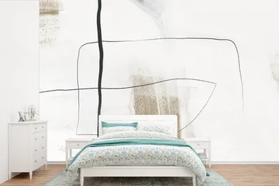 Produktbild von MuchoWow® Fototapete für Wohnzimmer oder Schlafzimmer Wandtapete Vinyl Motivtapete Farbe - Schwarz - Weiß - 390x260 cm - Papiertapete
