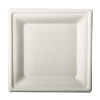 Produktbild von Papstar Zuckerrohr Teller "pure", eckig 20 x 20 cm weiß, 10  x 50 Stück