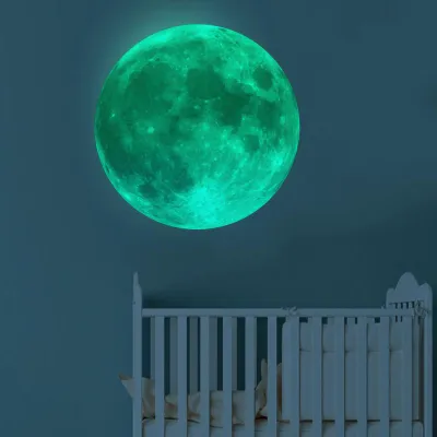 Image de Sticker mural Lune Sticker mural lumineux PVC Papier peint DIY pour la décoration de la chambre32cm / 12.6in