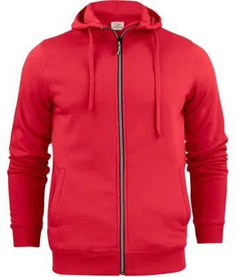 Imagen del producto de Impresora - Sudadera con capucha y cremallera completa para hombre, estilo holgado, mezcla de algodón, modelo ET333 (Talla L) (Rojo)