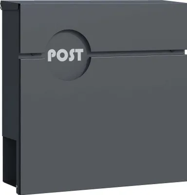 Immagine prodotto di Cassetta per le lettere Wiltec antracite V62 in acciaio 37 x 11 x 37 cm, cassetta per le lettere a muro con scomparto per giornali e chiave