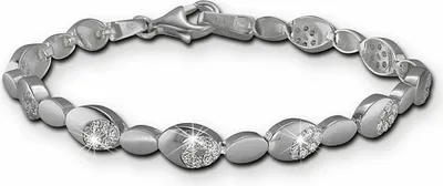 Image de SilberDream Bracelet dames ovale argent sterling scintillant 18,8cm blanc SDA444W
