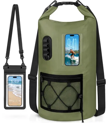 Immagine prodotto di Zaino impermeabile dry bag - Sacca asciutta - 30 litri - Verde oliva - Per vela e kayak