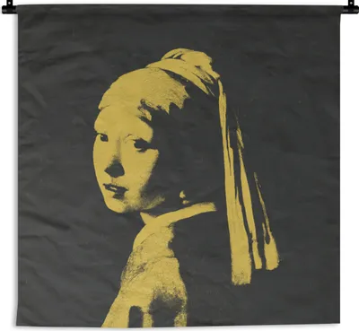 Produktbild von MuchoWow® Wandteppich Wandbehang Das Mädchen mit dem Perlenohrring - Vermeer - Kunst 150x150 cm Tapisserie Dekoration Wandtuch - Wohnaccessoires - Modernes