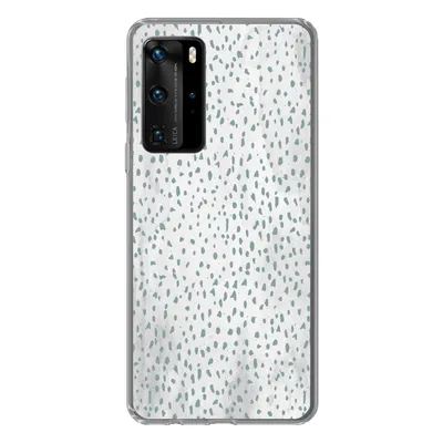 Produktbild von MuchoWow® Handyhülle Schutzhülle Hülle für Huawei P40 Pro Polka dots - Marmor - Weiß Silikon Softcase Handy Hülle - Schutz