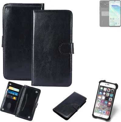 Produktbild von K-S-Trade 360° Hülle kompatibel mit UMIDIGI G5 schwarz Kunstleder Case BookCase WalletCase Kunstlederederhülle Handyhülle, Rundumschutz Bumper
