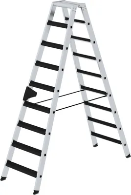 Produktbild von Stufen-Stehleiter beidseitig begehbar mit clip-step relax 2x9 Stufen