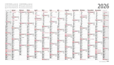 Produktbild von 2026 ADINA Plakatkalender 139x79cm 14 Monate gerollt